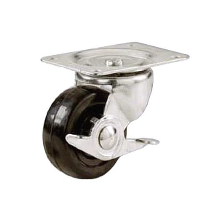 4" Rubber Swivel Caster w/ Brake