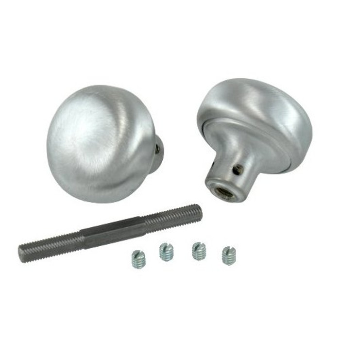 Satin Chrome Solid Brass Door Knob Set