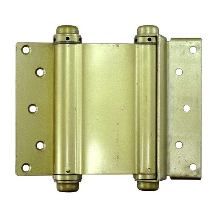 6" Brass Plated Double Action Spring Hinges (Pack of 2)