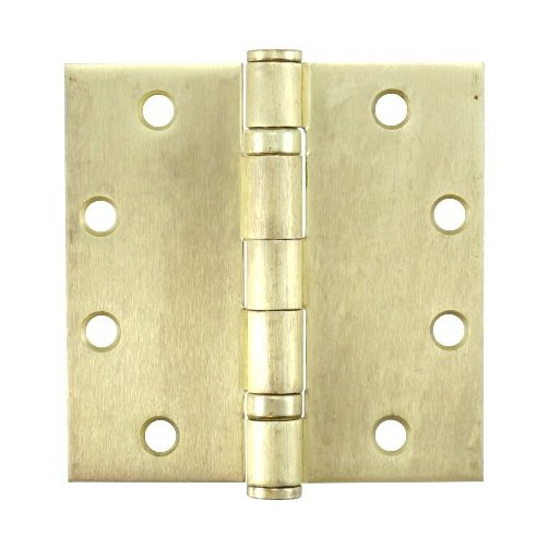 4-1/2" Ball Bearing Brass Plated Butt Hinges - Sold By The Box 1-1/2 Pairs (3 Pieces)