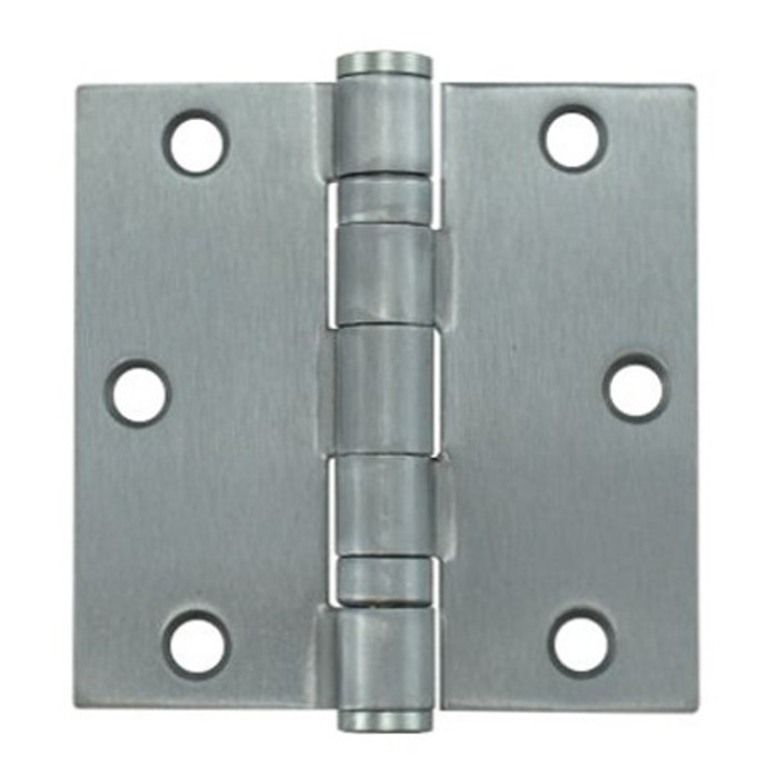 3-1/2" Dull Chrome Ball Bearing Butt Hinges - Sold By The Box 1-1/2 Pairs (3 Pieces)