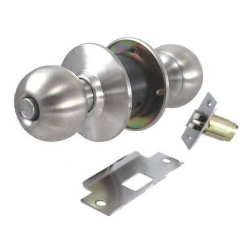 S. Parker Stainless Steel Ball Knob Privacy Lockset (2-3/4" Backset)