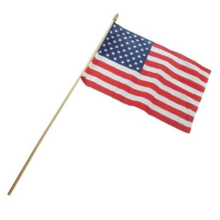 12" X 18" Cotton U.S.A. Stick Flag