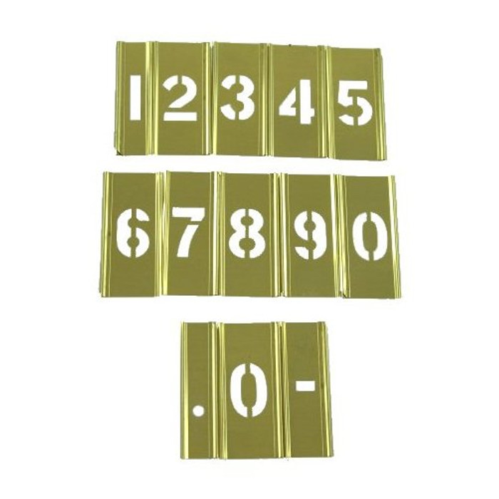 3" Interlocking Brass Stencil Number Set