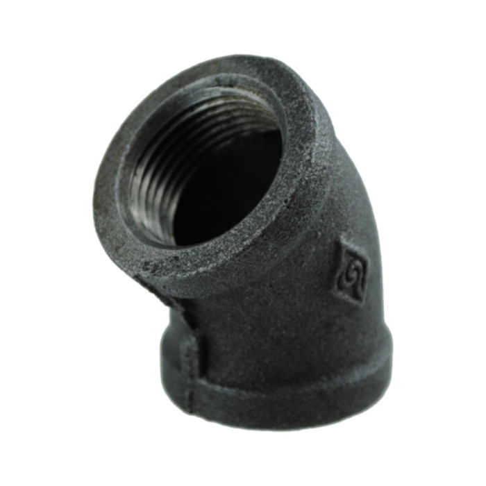 1-1/2" Black Pipe 45 deg. Elbow
