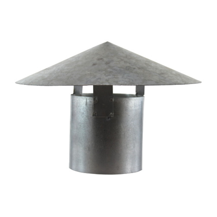 8" Galvanized Stove Pipe Shanty Cap - (Available For Local Pick Up Only)