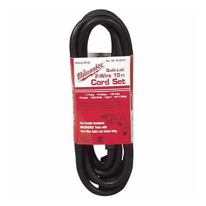Milwaukee 10' Quik-Lok Replacement Cord 2 Prong Plug