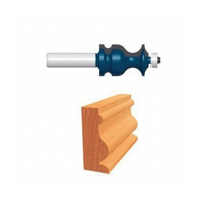 1-1/16" X 1-3/4" Carbide Tipped Ogee & Bead Bit With Fillet (1/2" Shank)