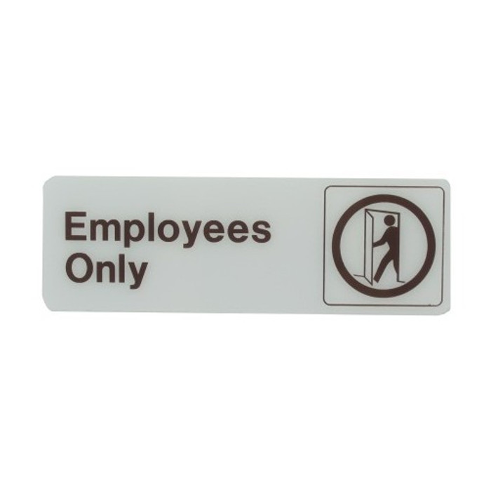 3" X 9" Deco "Employees Only" Plastic Sign