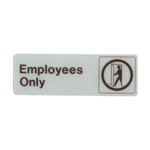 3" X 9" Deco "Employees Only" Plastic Sign