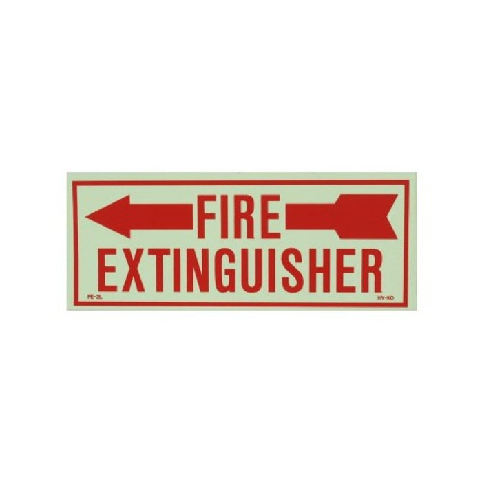 4" X 10" "Fire Extinguisher" Vinyl Phosphorescent Sticker - Left