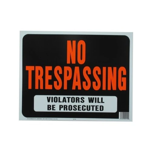 14-1/2" X 18-1/2" Jumbo "No Trespassing" Plastic Sign