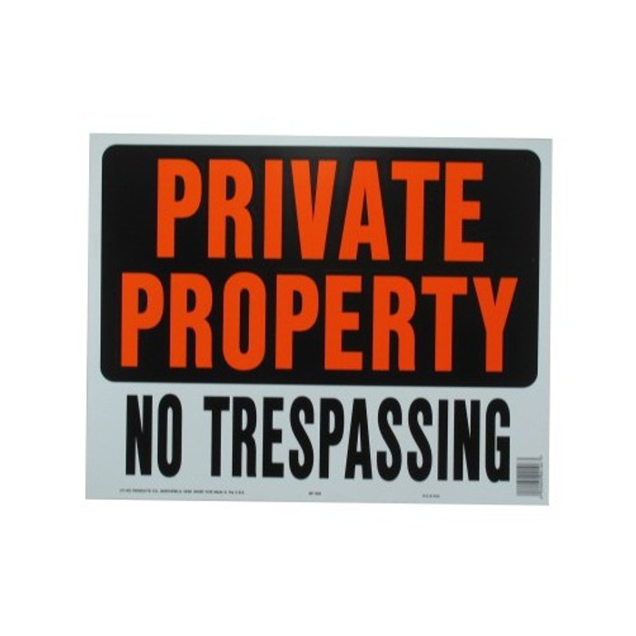 14-1/2" X 18-1/2" Jumbo "Private Property" Plastic Sign