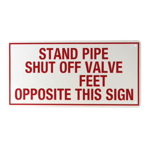 6" X 12" "Stand Pipe Control Valve" Metal Sign