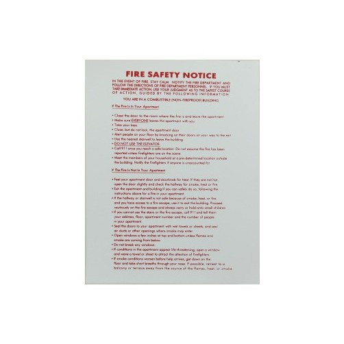 11" X 8-1/2" "Fire Safety" Sticker