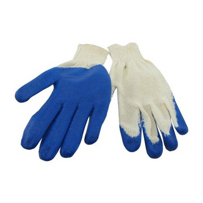Blue Latex Dipped Cotton Gloves (Pack of 10)
