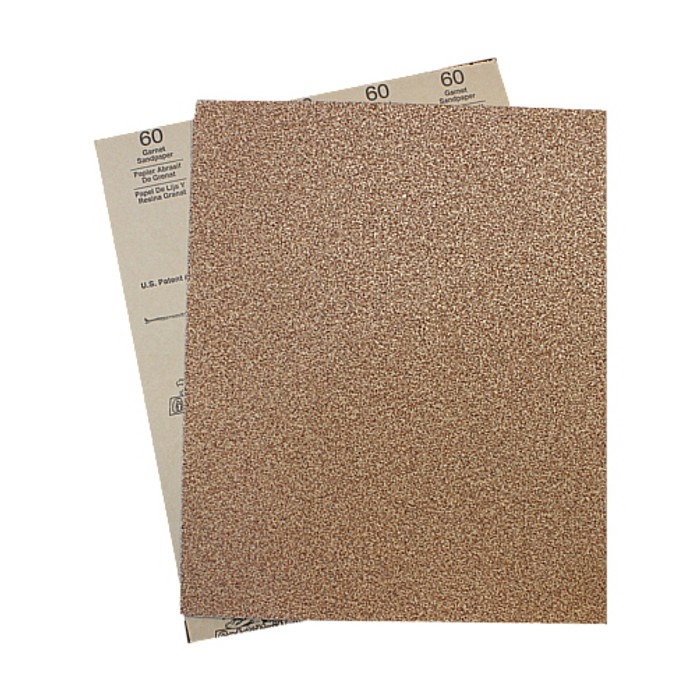 9" X 11" 60-Grit Garnet Sandpaper Sheet