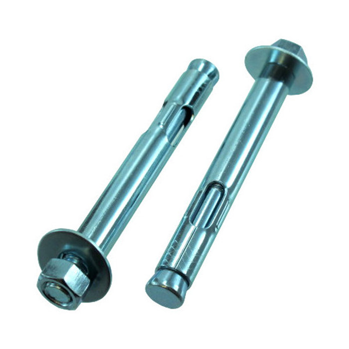 1/2" X 4" Zinc Plated Hex Head Sleeve Anchors (Pack of 12)