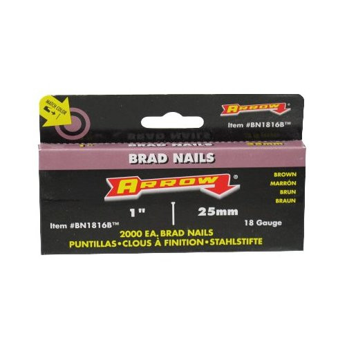 1" 18-Gauge Brown Brads For Arrow ET-100 Stapler (Pack of 2,000)