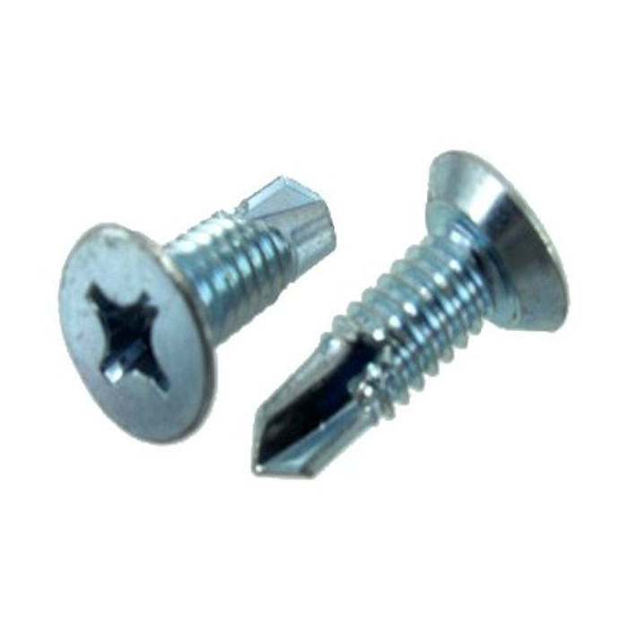 12/24 X 3/4" Zinc Plated Flat Head Phillips Undercut Drill & Tap Screws (Pack of 12)