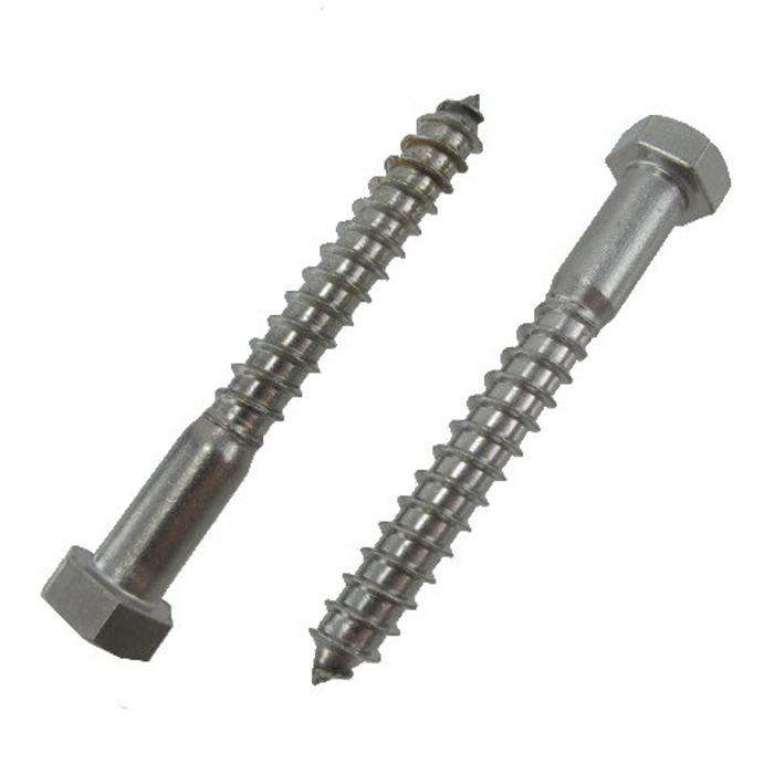 3/8" X 2" Stainless Steel Lag Screws (Pack of 12)