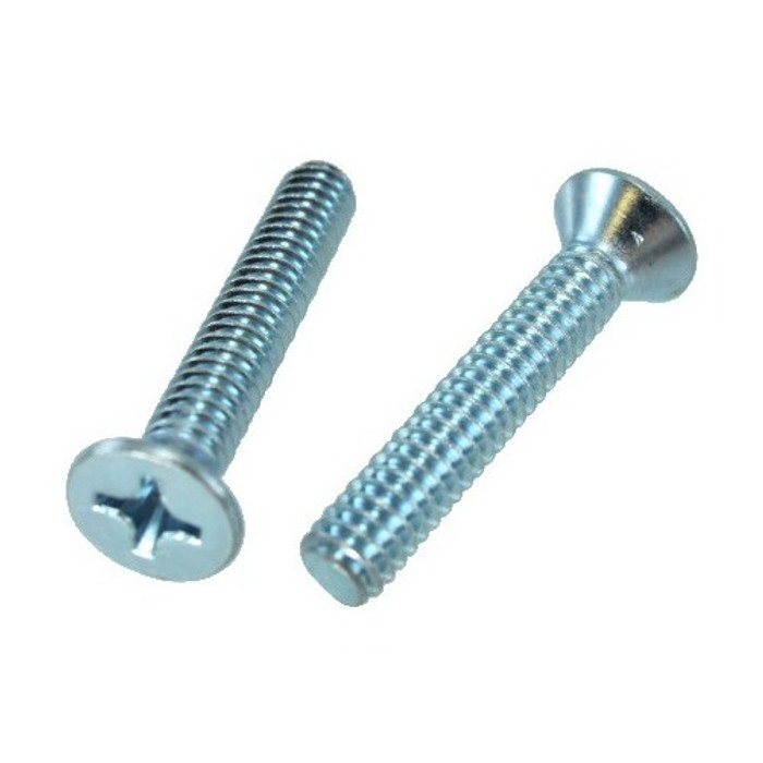 6/32 X 2-1/2" Zinc Plated Flat Head Phillips Machine Screws (Box of 100)