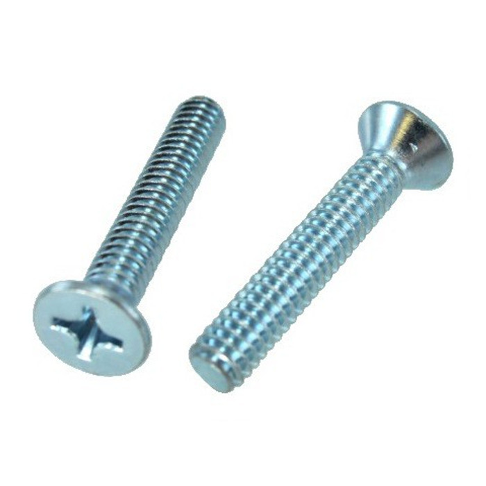 10/24 X 4" Zinc Plated Flat Head Phillips Machine Screws (Box of 100)