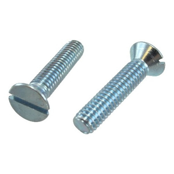 5/16"-18 X 1" Zinc Plated Flat Head Slotted Machine Screws (Box of 100)