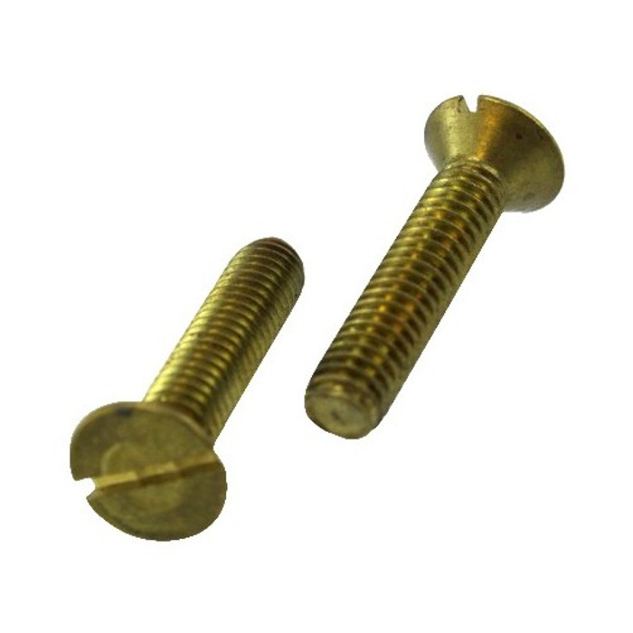 10/24 X 3" Brass Flat Head Slotted Machine Screws (Box of 100)