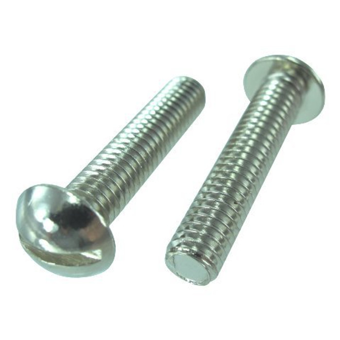 10/24 X 1-1/4" Zinc Plated Round Head Slotted Machine Screws (Box of 100)