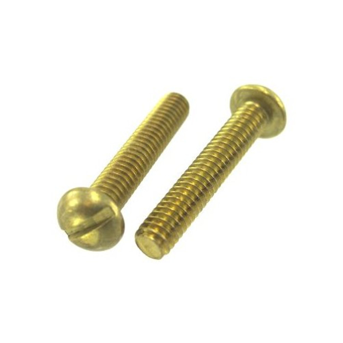 10/32 X 3" Brass Round Head Slotted Machine Screws (Box of 100)