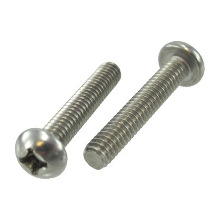 1/4"-20 X 1/2" Stainless Steel Round Head Phillips Machine Screws (Pack of 12)