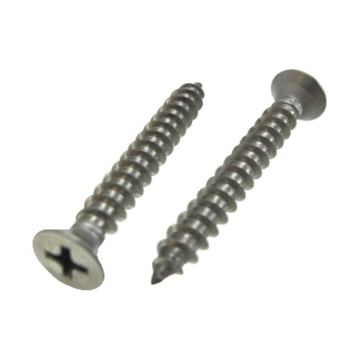 # 6 X 1" Stainless Steel Flat Head Phillips Sheet Metal Screws (Box of 100)