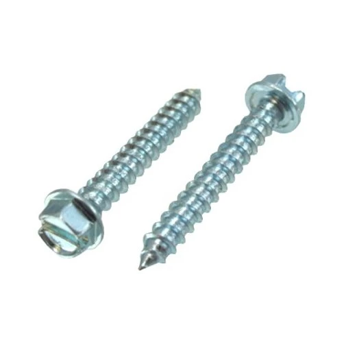 # 12 X 3/4" Zinc Plated Hex Head Slotted Sheet Metal Screws (Box of 100)