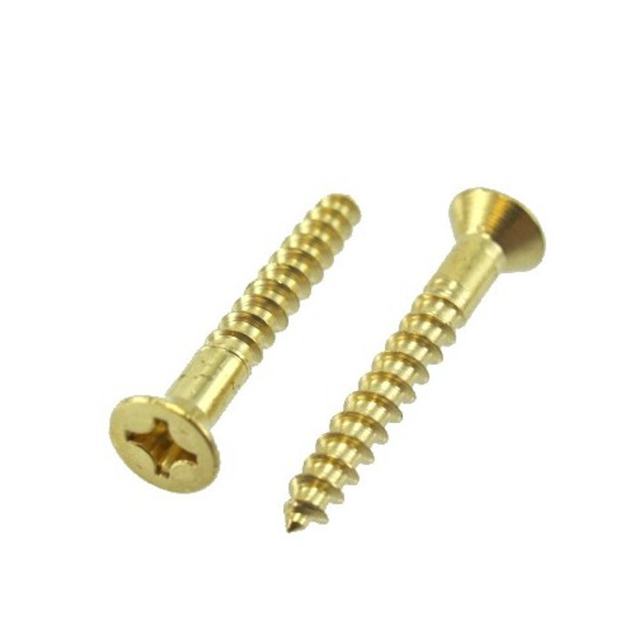 # 5 X 5/8" Brass Flat Head Phillips Wood Screws (Box of 100)