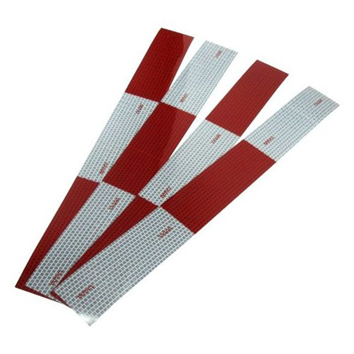 2" X 18" Red And Silver Reflective Strips (Pack of 4)