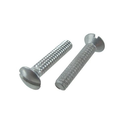 10/24 X 1" Aluminum Oval Head Slotted Machine Screws (Pack of 12)