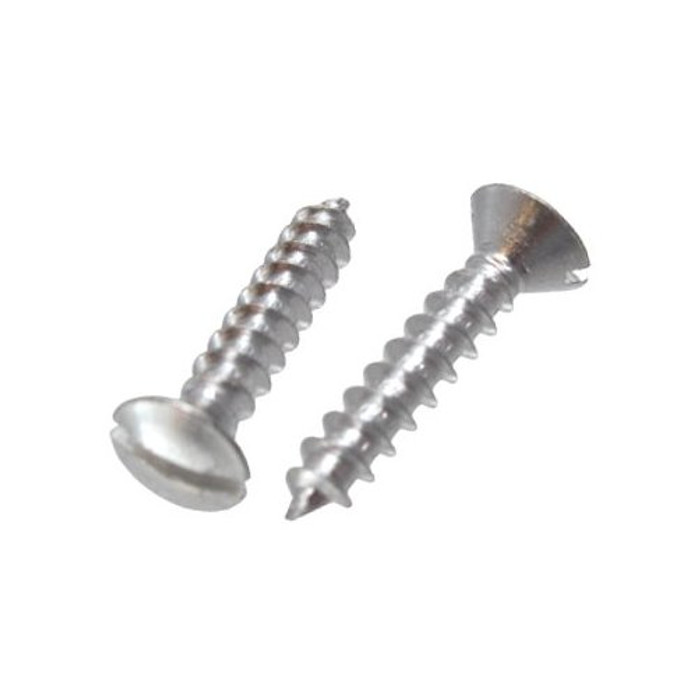 # 6 X 3/8" Aluminum Oval Head Slotted Sheet Metal Screws (Pack of 12)