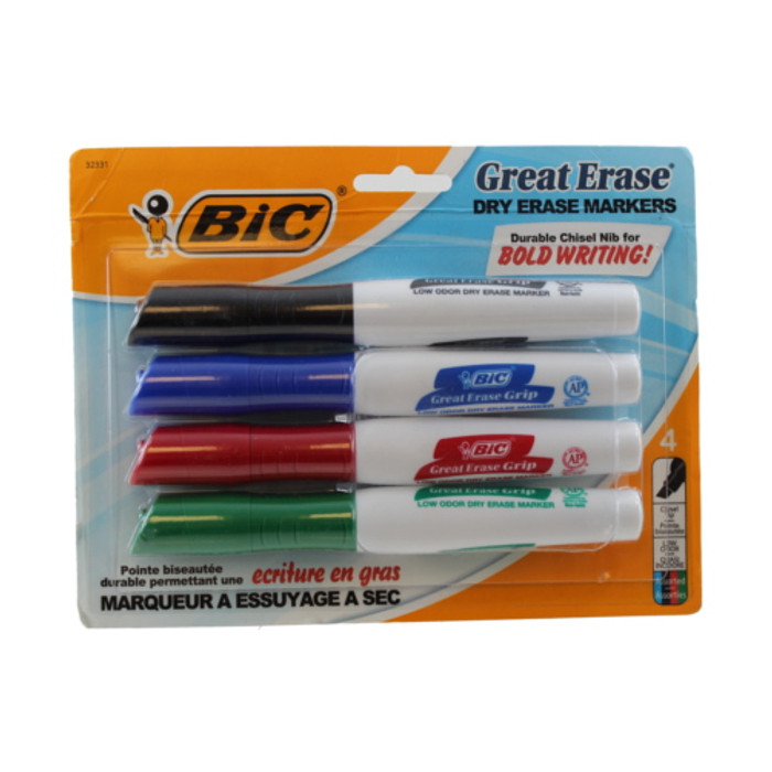 BIC Assorted Dry Erase Markers (Pack of 4)