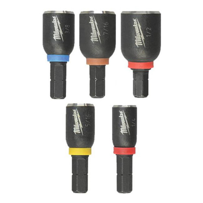 5 Pc. Insert Magnetic Nutsetters Driver - (1/4", 5/16", 3/8", 7/16" and 1/2")