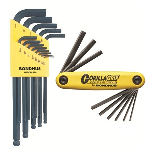 Ball End Hex Key Set .050 to 3/8" (13 Pieces) + Hex Key Gorilla Grip Set 5/64" to 1/4" (9 Keys)