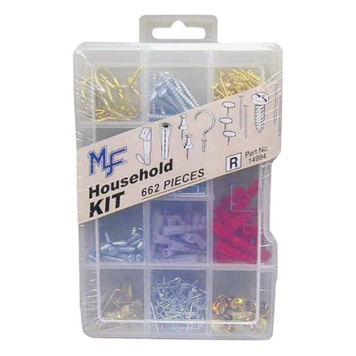 Assorted Household Fastener Kit (662 Pieces)