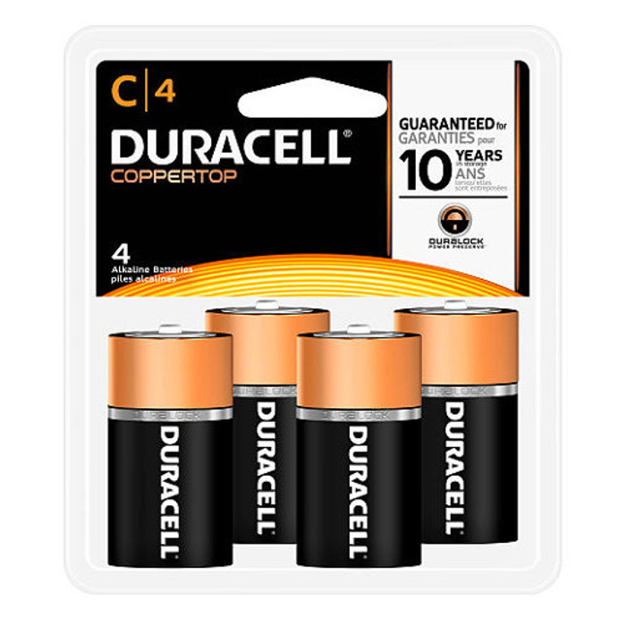 Duracell "C" Alkaline Batteries (Pack of 4)