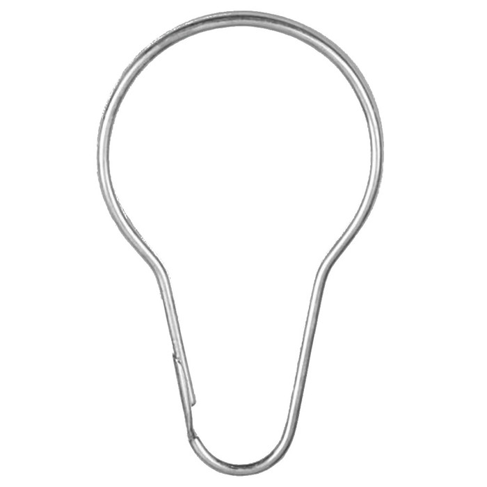 1" Diameter Zinc Plated Shower Curtain Rings (Pack of 12)
