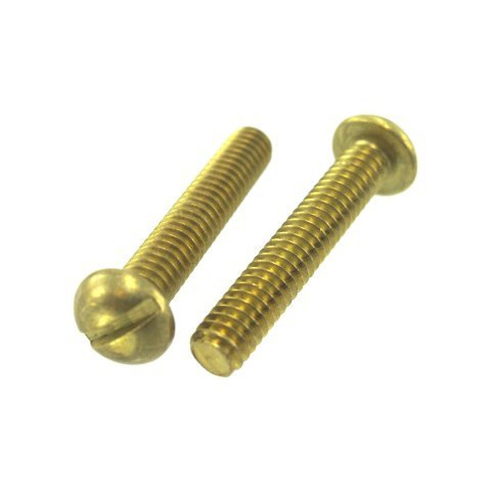 10/24 X 1-1/4" Brass Round Head Slotted Machine Screws (Box of 100)