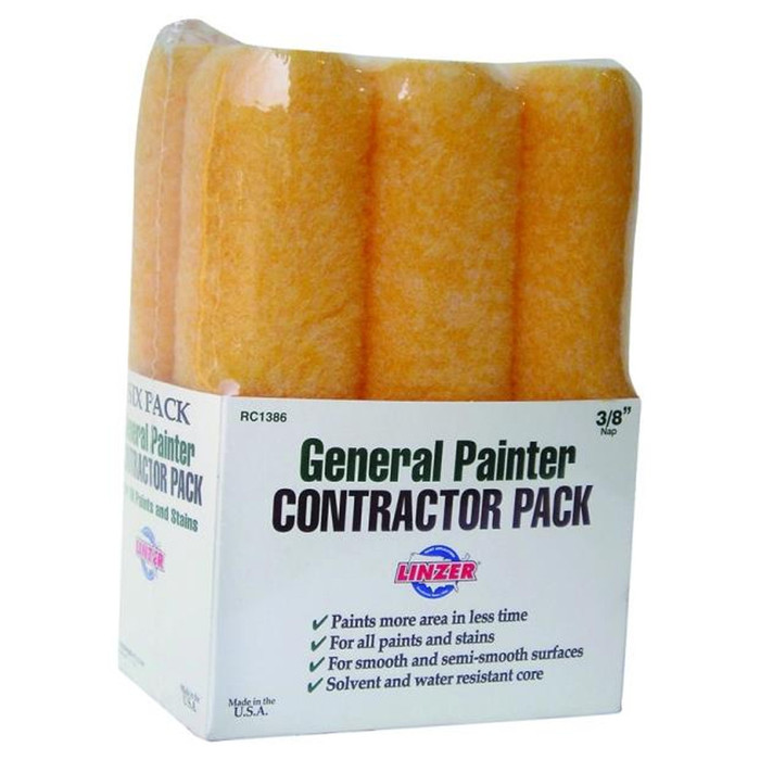 9" X 3/8" Nap Paint Roller Refill (Semi-Smooth Surfaces) (Pack of 6)