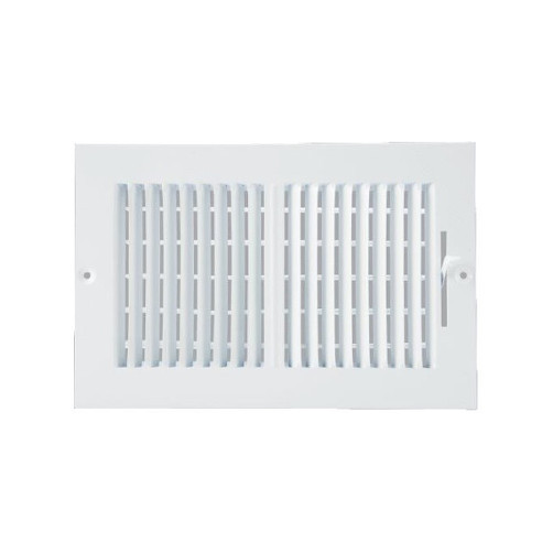 6" X 10" White Metal Adjustable Wall Register