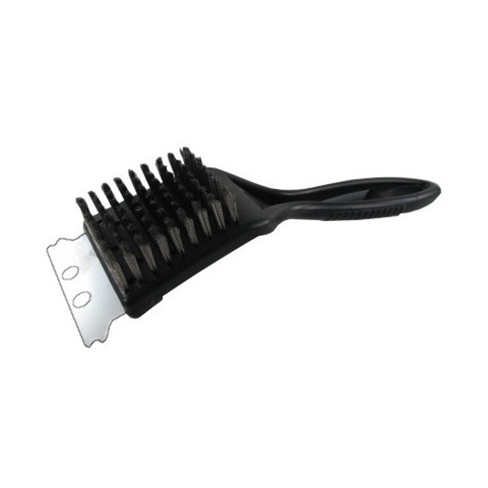 8" Plastic Handle Grill Brush With Scraper