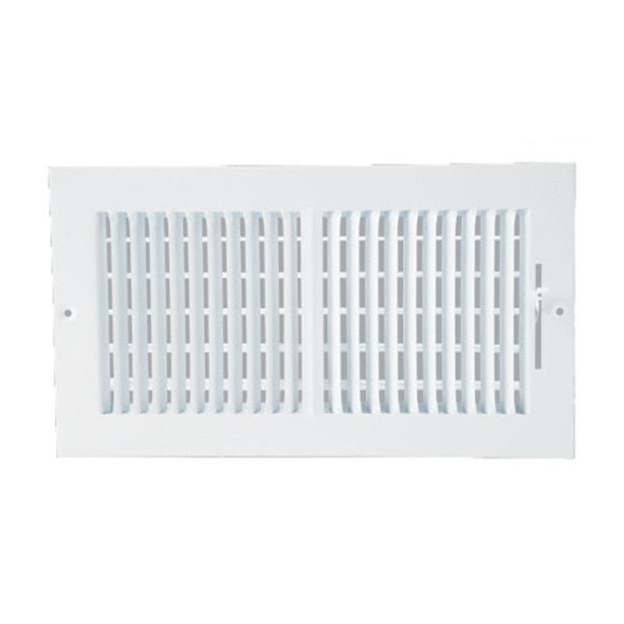 6" X 12" White Metal Adjustable Wall Register