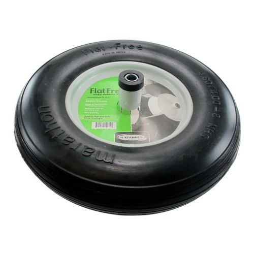16" X 5/8" FLAT FREE Wheelbarrow Wheel w/ 6" Hub (500 lb. Capacity)